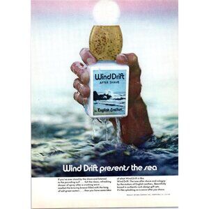 1971 Wind Drift After Shave English Leather Vintage Print Seashore Wall Art